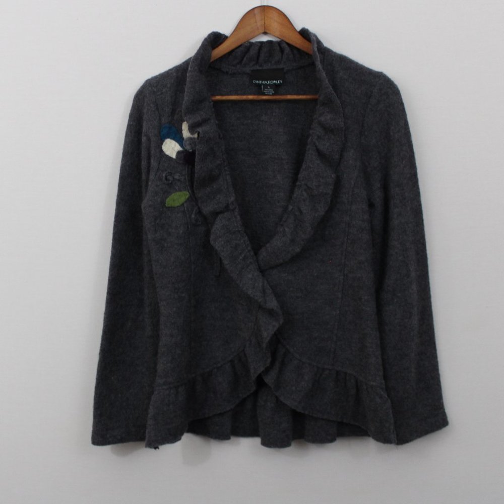Cynthia Rowley Gray (Grey) Wool Snap Jacket